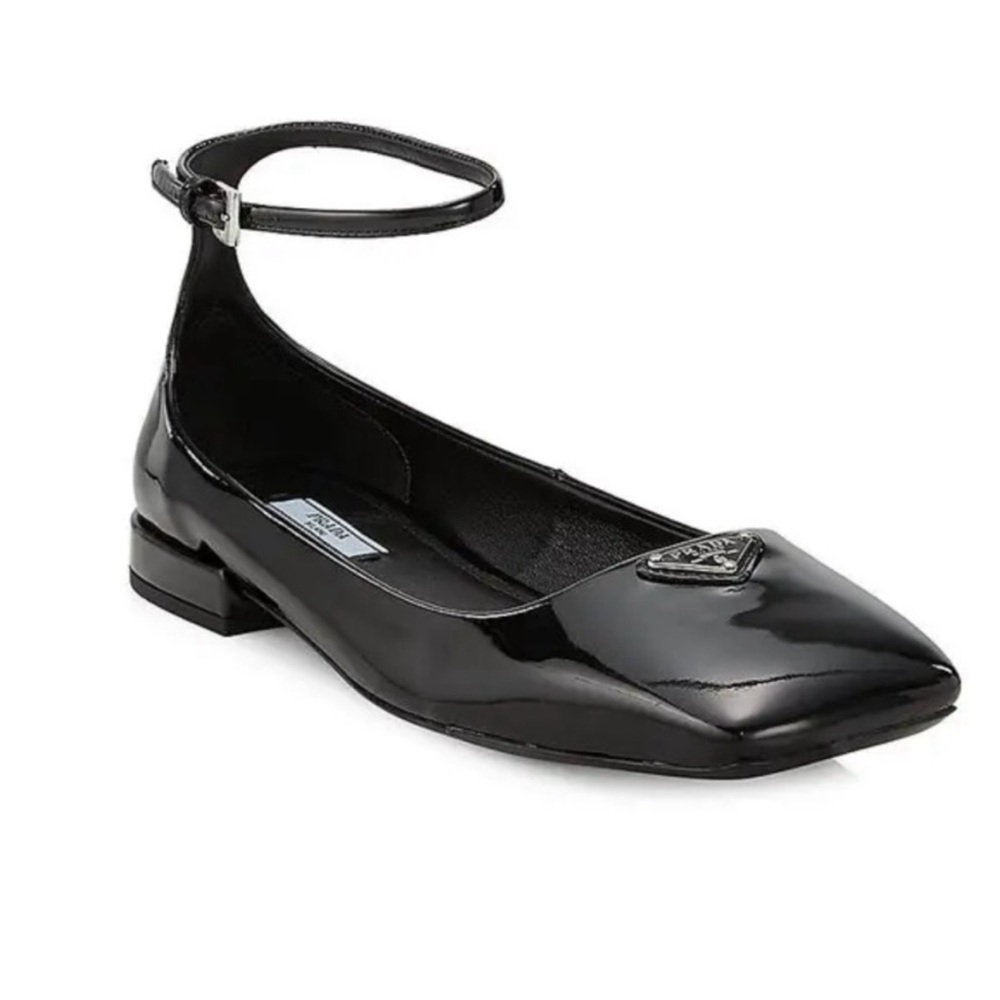 NEW Prada patent leather ankle strap ballet flats